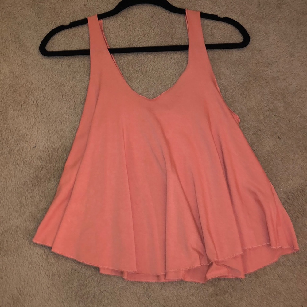 Salmon flowy tank top
